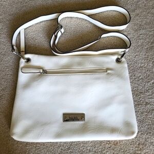 Nicole Miller New York White Leather Crossbody